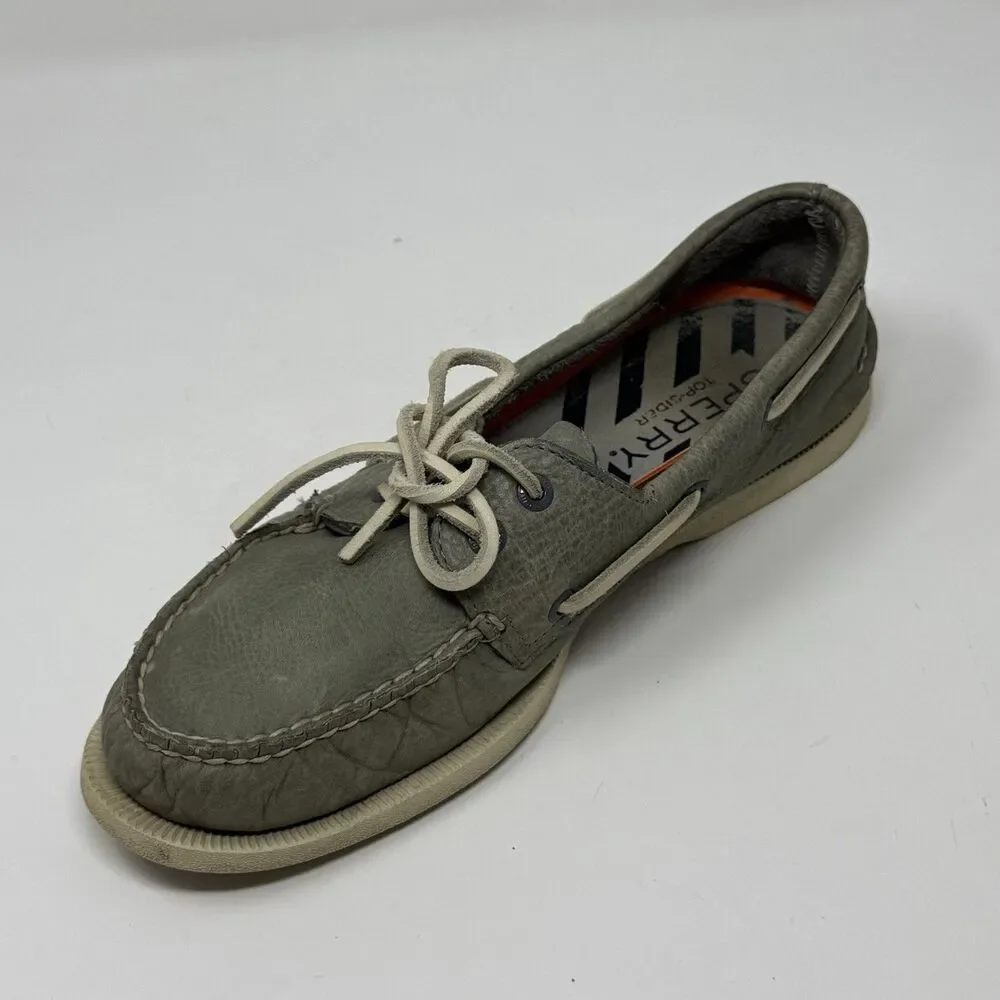 Sperry Top Sider Daytona Boat Shoes Mens 9.5 M Green Leather 2 Eye Preppy